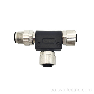 M12 5 Pin T Connector masculí a femella